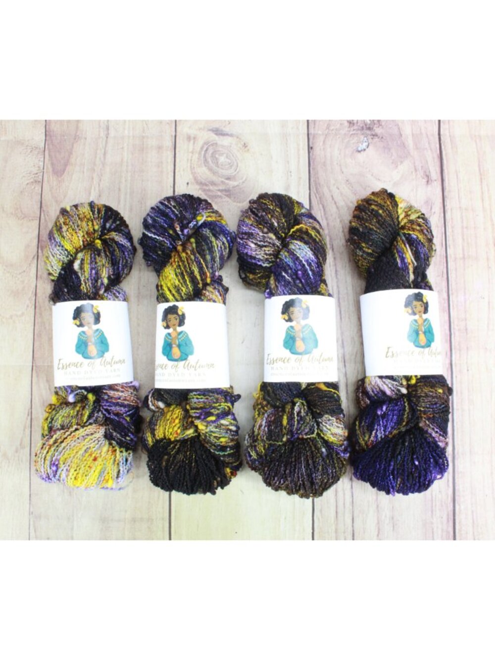 4 Skeins Essence of Autumn Hand Dyed Yarn Pearl Merino Autumn's Essence 4oz 100g